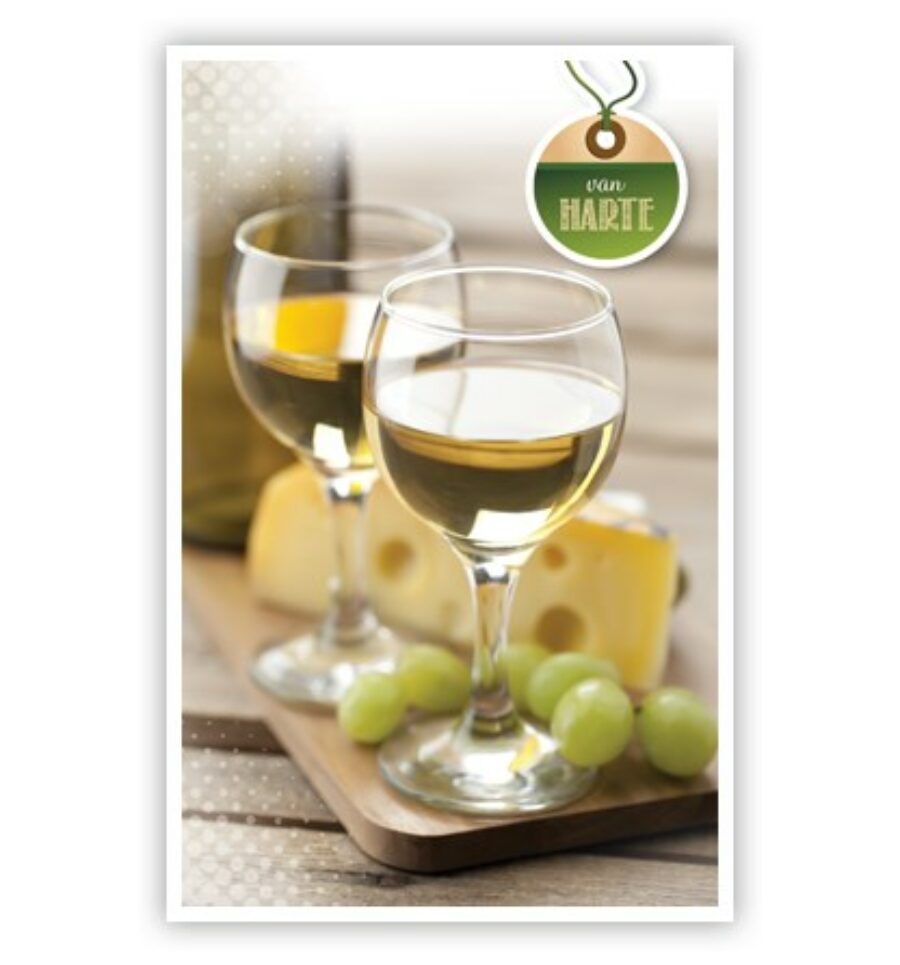 ik heb dorst Bedenken Het eens zijn met Van harte met 2 glazen witte wijn en druiven | BallonBox.nl
